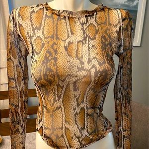 Snakeskin mesh top